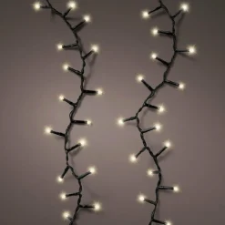 Guirlande Lumineuse|KAEMINGK Cascade lumineuse à piles 2 m 512 LED câble noir Durawise Blanc chaud
