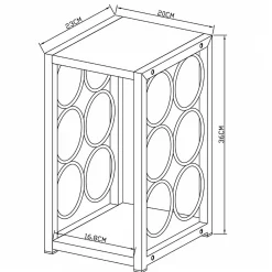 Range Bouteilles|EMINZA Casier range-bouteilles industriel 6 emplacements (H20 cm) Sacha Noir