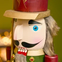 Père Noël, Animaux Et Personnage|KAEMINGK Casse-noisette en bois (H50 cm) Timothé la royauté Vert et Bordeaux