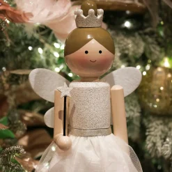 Père Noël, Animaux Et Personnage|KAEMINGK Casse-noisette en bois (H38 cm) Fée princesse he Blanc