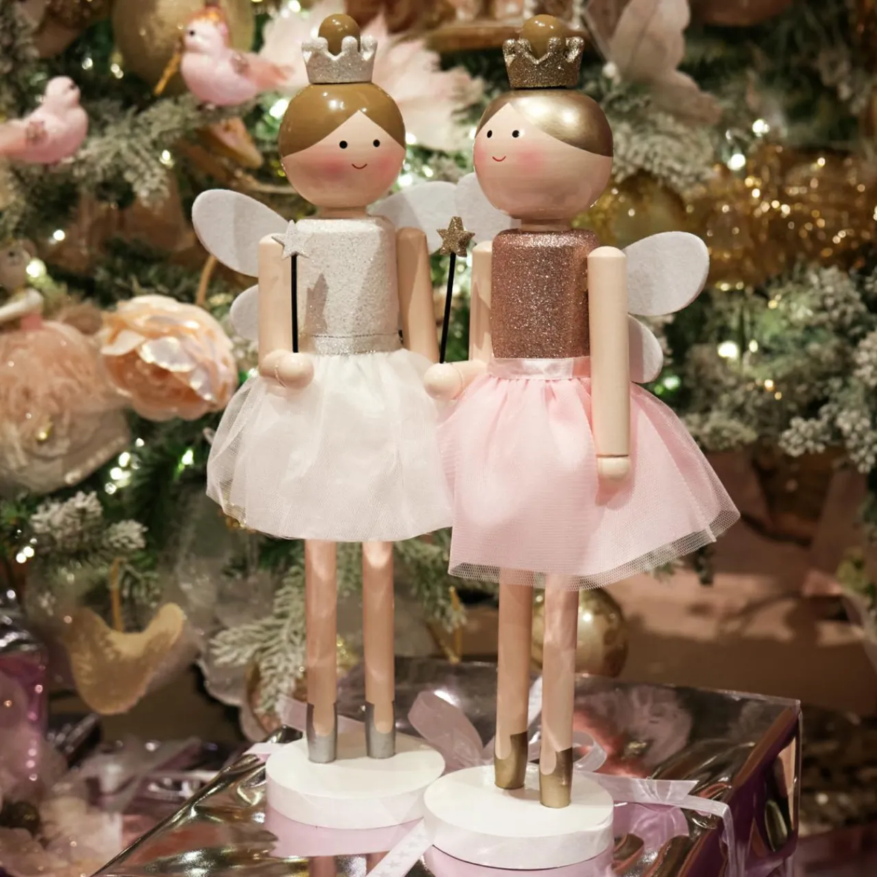 Père Noël, Animaux Et Personnage|KAEMINGK Casse-noisette en bois (H38 cm) Fée princesse he Blanc