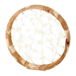Déco Et Objet De Noël|Déco Et Objet Lumineux|KAEMINGK Cercle lumineux à piles 97 LED (D32 cm) Astre en Blanc chaud Bois