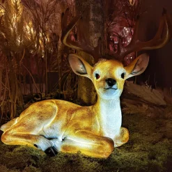 Personnage, Objet Grand Format|Déco Et Objet Lumineux|KAEMINGK Cerf lumineux fibre de verre 8 LED (H46 cm) Blanc chaud