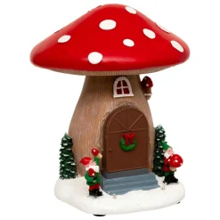 Village De Noël Lumineux|JJA Champignon lumineux, musical et animé (H21 cm) Maison du lutin Multicolore