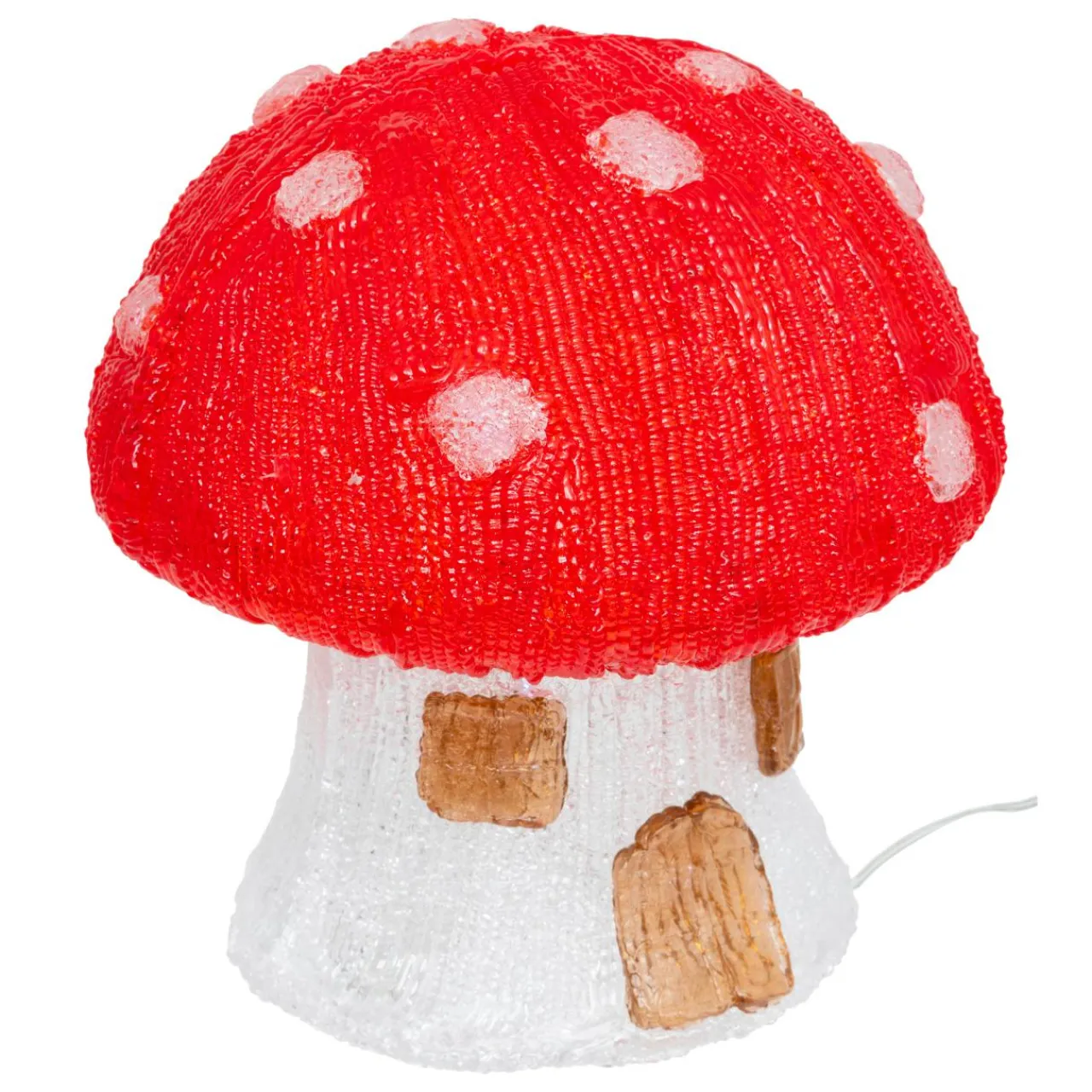 Déco Et Objet Lumineux|JJA Champignon lumineux solaire 30 LED (H21 cm) Forêt magique Blanc froid Rouge