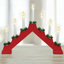 Bougie Et Photophore|KOOPMAN Chandelier lumineux Minuteur Rouge