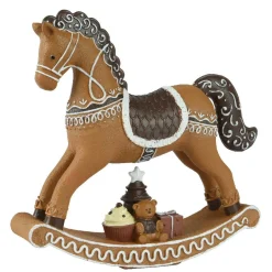 Déco De Table|Déco Et Objet De Noël|KAEMINGK Cheval à bascule (H20 cm) Biscuit Pain d'épices Marron