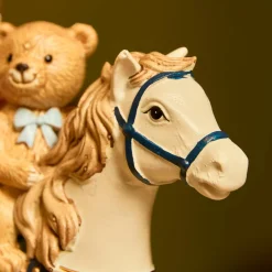 Déco Et Objet De Noël|KAEMINGK Cheval à Bascule (H20 cm) Fée et ourson de Noël Beige