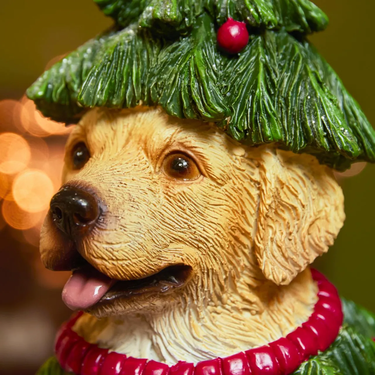 Père Noël, Animaux Et Personnage|KAEMINGK Chien décoratif (H24 cm) Labrador en sapin Vert
