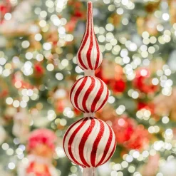 Cimier De Sapin|KAEMINGK Cimier de sapin en verre Auréa Rouge