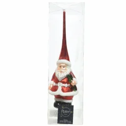 Cimier De Sapin|KAEMINGK Cimier de sapin en verre Père-Noel Rouge