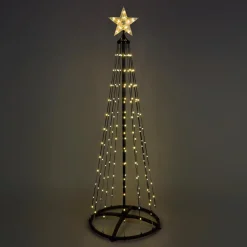 Déco Et Objet Lumineux|KOOPMAN Cône lumineux Digital 154 Micro Led (H150 cm)Twinkling Noir et Blanc chaud