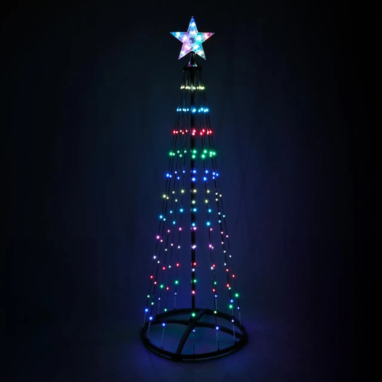 Personnage, Objet Grand Format|Déco Et Objet Lumineux|KOOPMAN Cône lumineux Digital 550 Micro Led (H300 cm) Twinkling Noir et Multicolore