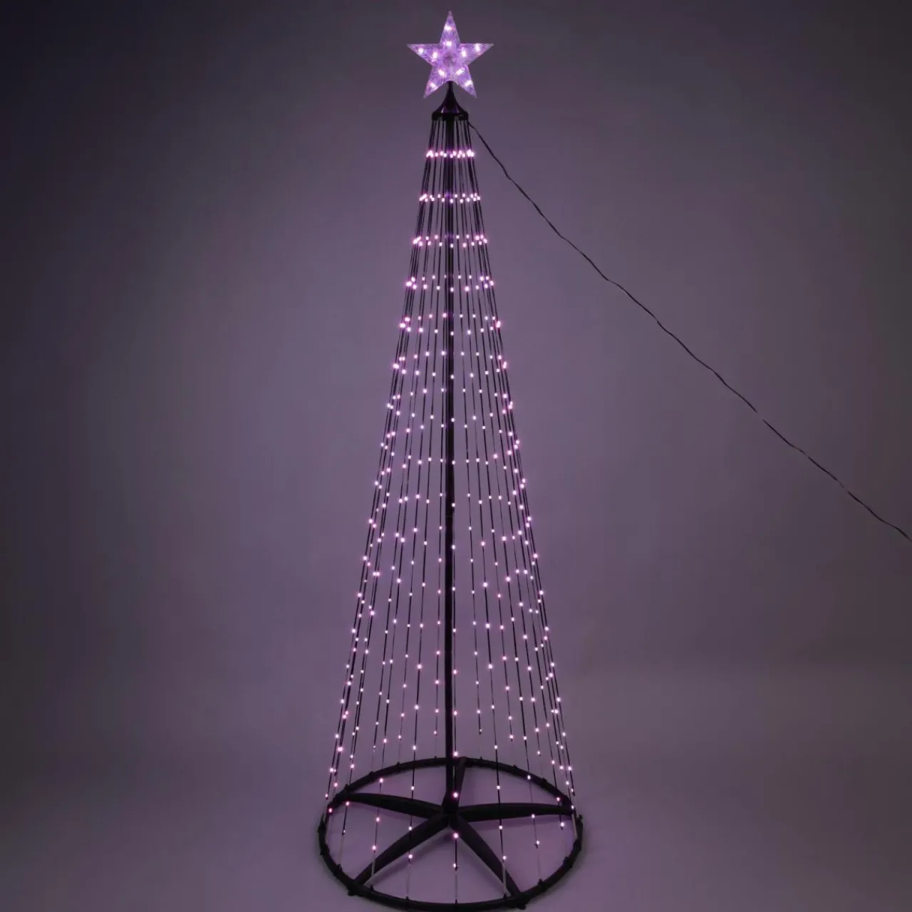 Personnage, Objet Grand Format|Déco Et Objet Lumineux|KOOPMAN Cône lumineux Digital 550 Micro Led (H300 cm) Twinkling Noir et Multicolore