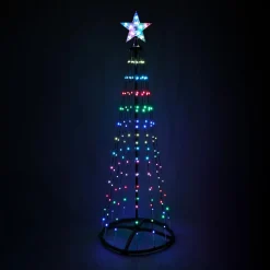 Personnage, Objet Grand Format|Déco Et Objet Lumineux|KOOPMAN Cône lumineux Digital 154 Micro Led (H150 cm) Twinkling Noir et Multicolore