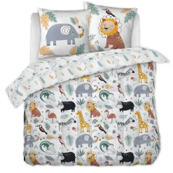 Linge De Lit Enfant|Linge De Lit Enfant|L'effet papillon Couette imprimée enfant coton et deux taies d'oreiller (240 x 220 cm) Savane Multicolore