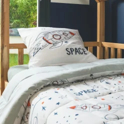 Linge De Lit Enfant|Linge De Lit Enfant|l'Effet Papillon Couette imprimée enfant coton (140 x 200 cm) Galaxie he Blanc