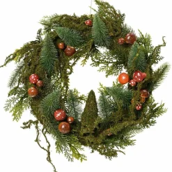 Couronne De Noël|KAEMINGK Couronne de Noël (D60 cm) Champignons en forêt Vert