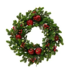 Couronne De Noël|KAEMINGK Couronne de Noël (D40 cm) Pommes sucrées Rouge