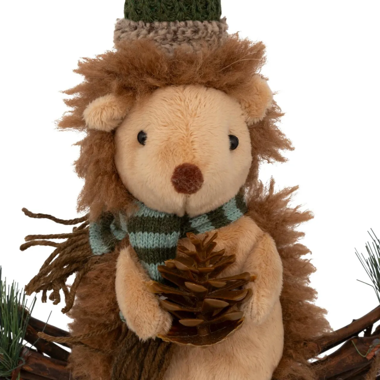 Couronne De Noël|JJA Couronne de Noël (D33 cm) Welcome Hérisson Marron