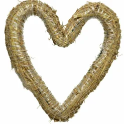 Couronne De Noël|KAEMINGK Couronne de Noël en paille (D30 cm) Cœur à décorer Naturel