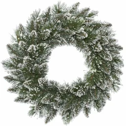 Couronne De Noël|KAEMINGK Couronne de Noël sapin (D50 cm) Finley Vert enneigé Sapin enneigé