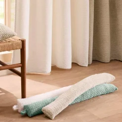 Coussin Bas, Bloc Porte|douceur d'intu017drieur Coussin bas de porte flanelle (80 x 10 cm) Flanela Ecru