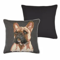 Coussin Et Housse|LOVELY CASA Coussin carré (40 cm) Choupy Gris ardoise