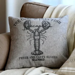 Coussin Et Housse|LOVELY CASA Coussin carré (40 cm) Gibraltar Taupe