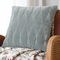 Coussin Et Housse|LOVELY CASA Coussin carré (40 cm) Naomie Vert Jade