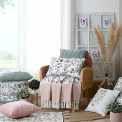 Coussin Et Housse|LOVELY CASA Coussin carré (40 cm) Naomie Vert Jade