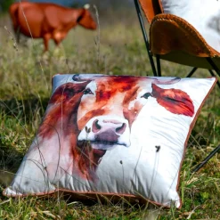 Coussin Et Housse|STOF Coussin carré (50 x 50 cm) Fernande Marron Cognac