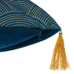 Coussin Et Housse|ATMOSPHERA Coussin carré (40 x 40 cm) Glitter Bleu canard