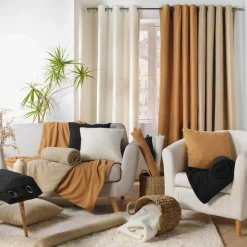 Coussin Et Housse|DOUCEUR D'INTERIEUR Coussin carré bouclette (45 x 45 cm) Wooly Noir