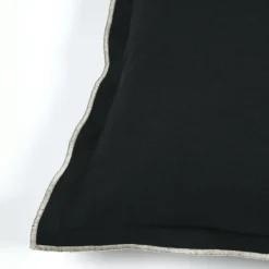Coussin Et Housse|STOF Coussin carré coton (45 x 45 cm) Helios Noir