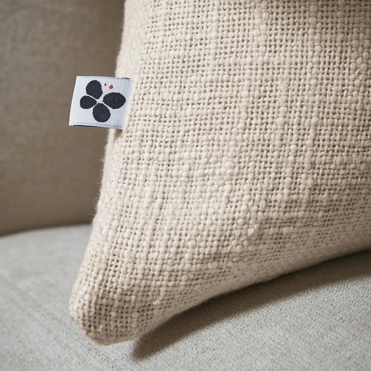 Coussin Et Housse|L'EFFET PAPILLON Coussin carré coton (45 x 45 cm) Sixtine Beige