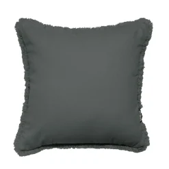 Coussin Et Housse|EMINZA Coussin carré coton (45 x 45 cm) Pixel franges Gris Anthracite