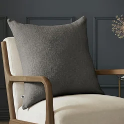 Coussin Et Housse|L'EFFET PAPILLON Coussin carré coton (60 x 60 cm) Sixtine Gris ardoise Gris foncé