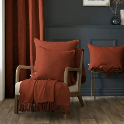 Coussin Et Housse|L'EFFET PAPILLON Coussin carré coton (45 x 45 cm) Sixtine Terracotta