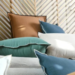 Coussin Et Housse|STOF Coussin carré coton (45 x 45 cm) Helios Blanc