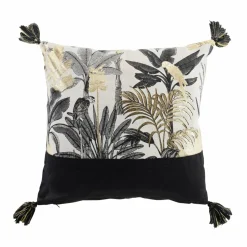 Coussin Et Housse|COTON d'intu017drieur Coussin carré coton (40 x 40 cm) Karaba Noir