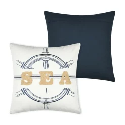 Coussin Et Housse|STOF Coussin carré coton (45 x 45 cm) Maritime Bleu marine