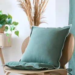 Coussin Et Housse|STOF Coussin carré coton (45 x 45 cm) Helios Vert