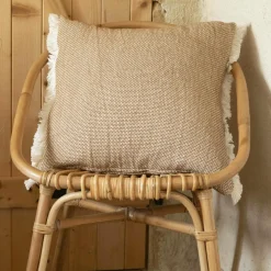 Coussin Et Housse|EMINZA Coussin carré coton (50 x 50 cm) Jamy Marron