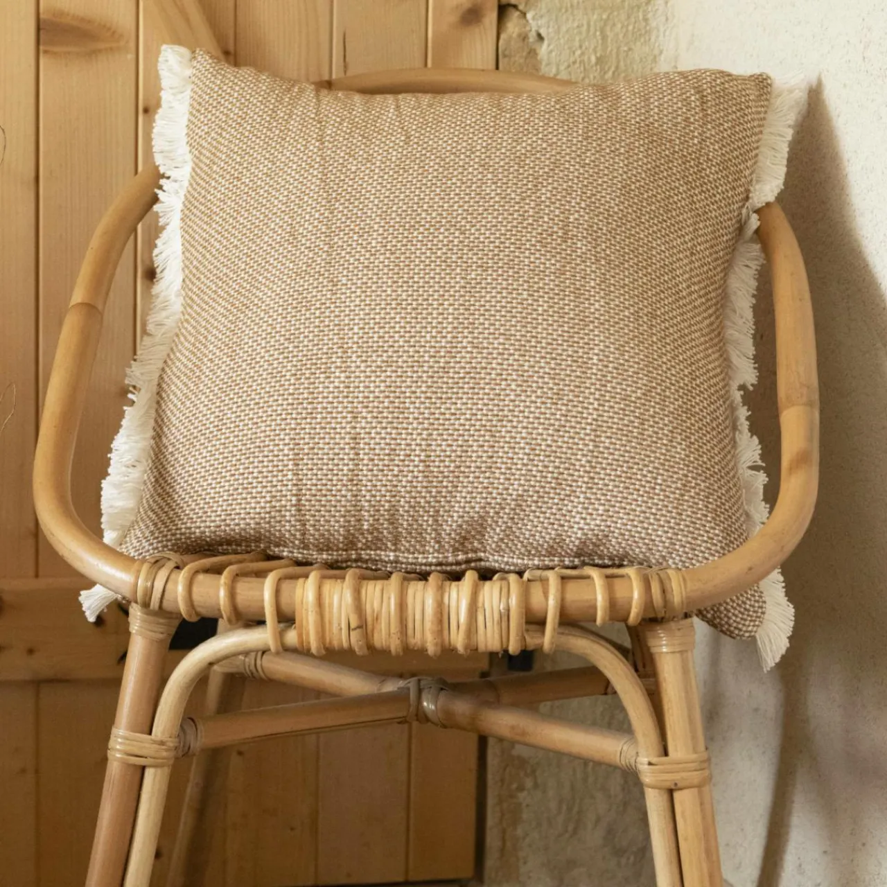 Coussin Et Housse|EMINZA Coussin carré coton (50 x 50 cm) Jamy Marron