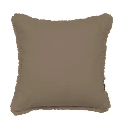 Coussin Et Housse|EMINZA Coussin carré coton (45 x 45 cm) Pixel franges Taupe