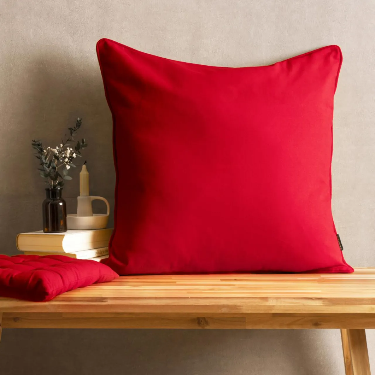 Coussin Et Housse|EMINZA Coussin carré coton (60 x 60 cm) Pixel Rouge