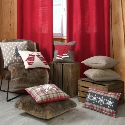 Coussin Et Housse|LOVELY CASA Coussin carré coton (40 x 40 cm) Megève Ecru