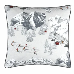 Coussin Et Housse|LOVELY CASA Coussin carré coton (50 x 50 cm) Meribel Gris