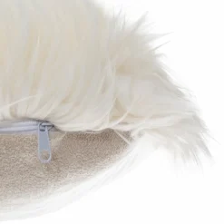 Coussin Et Housse|ATMOSPHERA Coussin carré fausse fourrure (40 x 40 cm) Oslo Ivoire